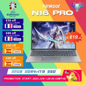 Ninkear N16 PRO Gaming Laptop – Intel i7-13620H, 16-inčni IPS ekran, 2.5K rezolucija, 165Hz osvežavanje, 32GB RAM + 1TB SSD, vrhunska performansa – LAPTOP